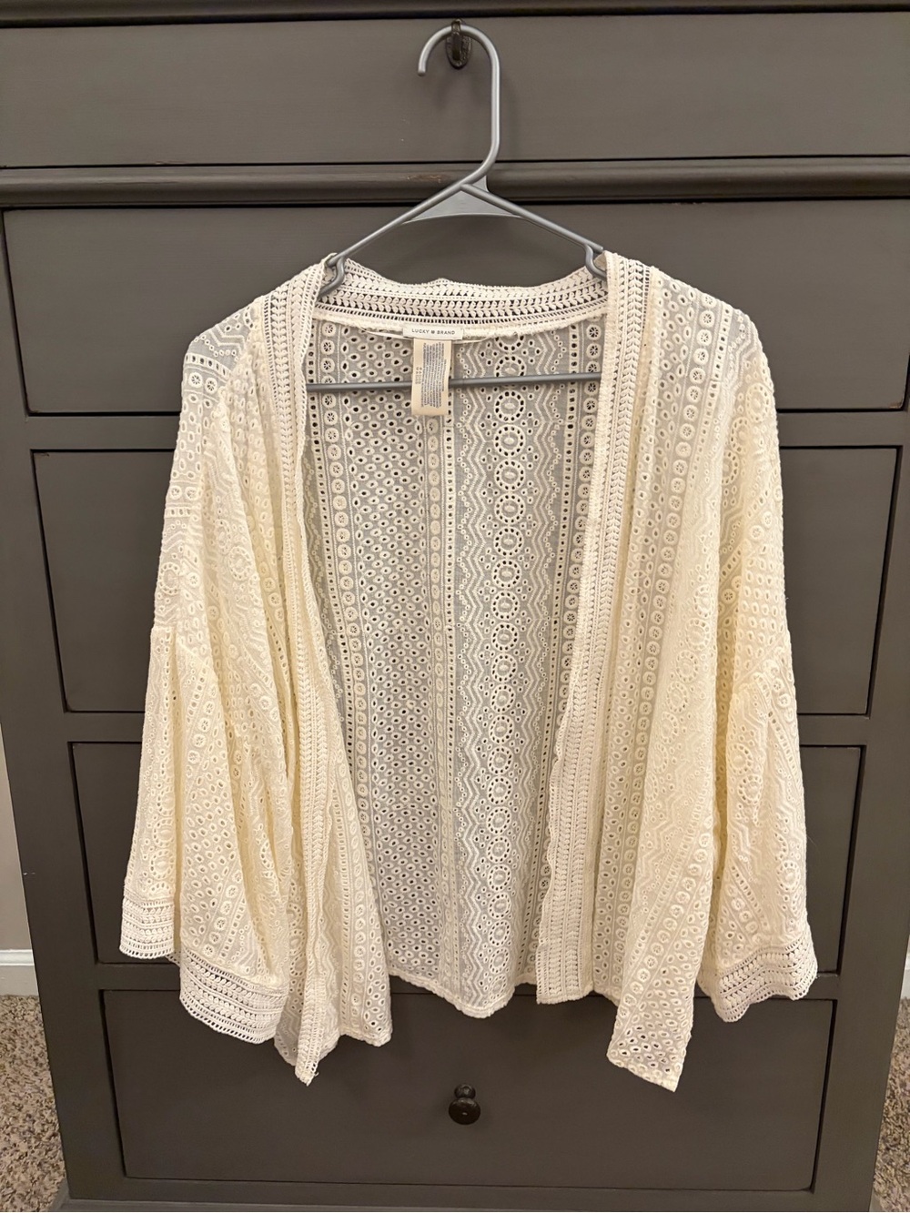 Lucky Brand cream kimono, one size